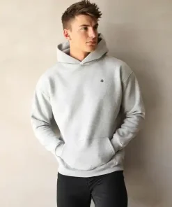 Blakely Anchor Relaxed Hoodie-Marl Grey