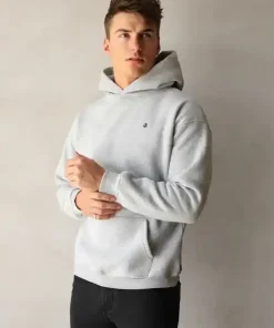 Blakely Anchor Relaxed Hoodie-Marl Grey