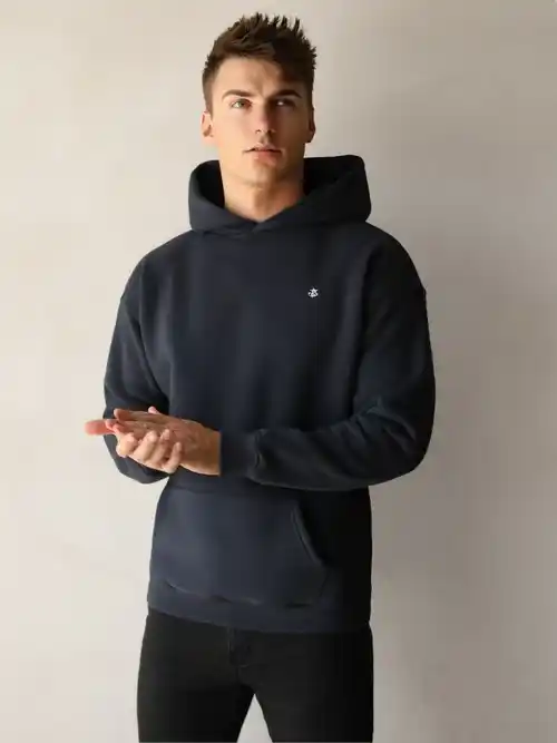 Blakely Anchor Relaxed Hoodie-Navy