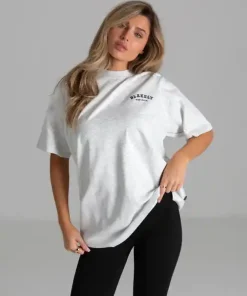 Blakely Heritage Oversized T Shirt-Marl White