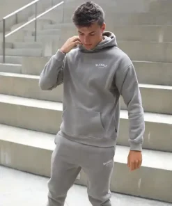 Blakely Heritage Relaxed Hoodie-Neutral Grey