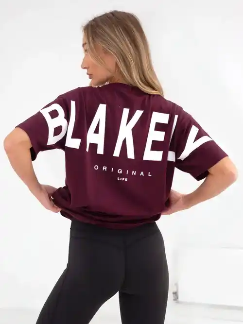 Blakely Isabel Tee-Burgundy