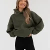 Blakely Isabel Tonal Hoodie-Khaki Green