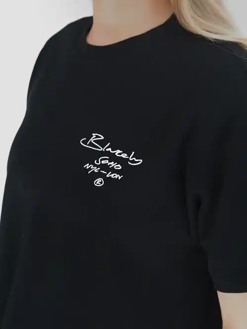 Blakely Soho Oversized Script T Shirt-Black 1
