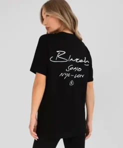 Blakely Soho Oversized Script T Shirt-Black 1