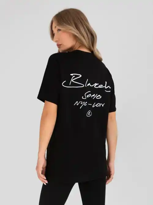 Blakely Soho Oversized Script T Shirt-Black 1