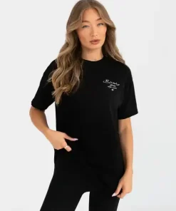 Blakely Soho Oversized Script T Shirt-Black 1