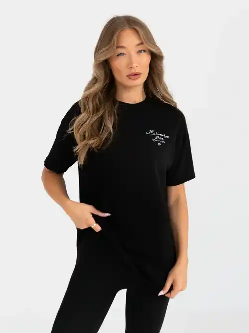 Blakely Soho Oversized Script T Shirt-Black 1