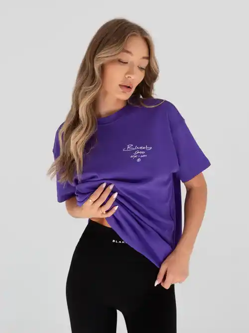 Blakely Soho Oversized Script T Shirt-Purple