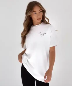 Blakely Soho Oversized Script T Shirt-White