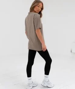 Blakely Varsity Oversized T Shirt-Light Beige