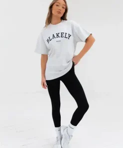 Blakely Varsity Oversized T Shirt-Marl White