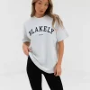 Blakely Varsity Oversized T Shirt-Marl White