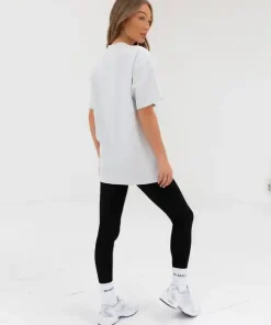 Blakely Varsity Oversized T Shirt-Marl White