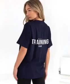 Oversized Training T Shirt-Navy