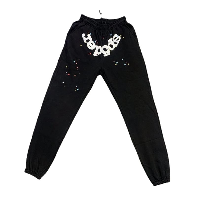 22ss-Classic-Flame-Logo-Graffiti-Spider-Pants-Men-Women