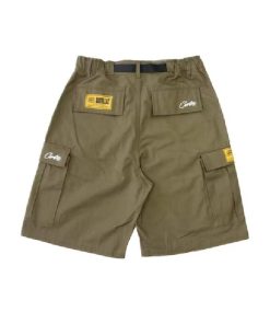 Corteiz-Alcatraz-Cargo-Shorts-Khaki-Green