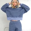 Blakely Evie Striped Blue Hoodie