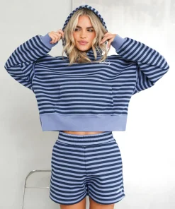 Blakely Evie Striped Blue Hoodie