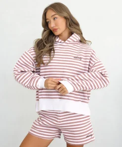 Blakely Evie Striped Dusty Pink Hoodie