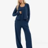 Blakely Soft Waffle Cardigan Navy Jumper