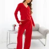 Blakely Soft Waffle Cardigan Red Jumper