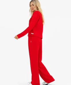 Blakely Soft Waffle Cardigan Red Jumper 2