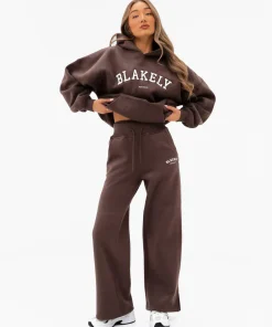 Blakely Varsity Oversized Chocolate Hoodie