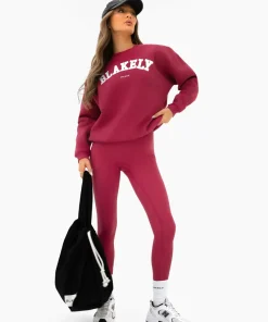 Blakely Varsity Oversized Deep Pink Jumper
