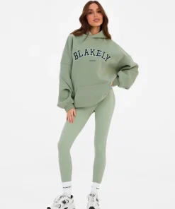 Blakely Varsity Oversized Green Hoodie