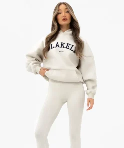 Blakely Varsity Oversized White Hoodie
